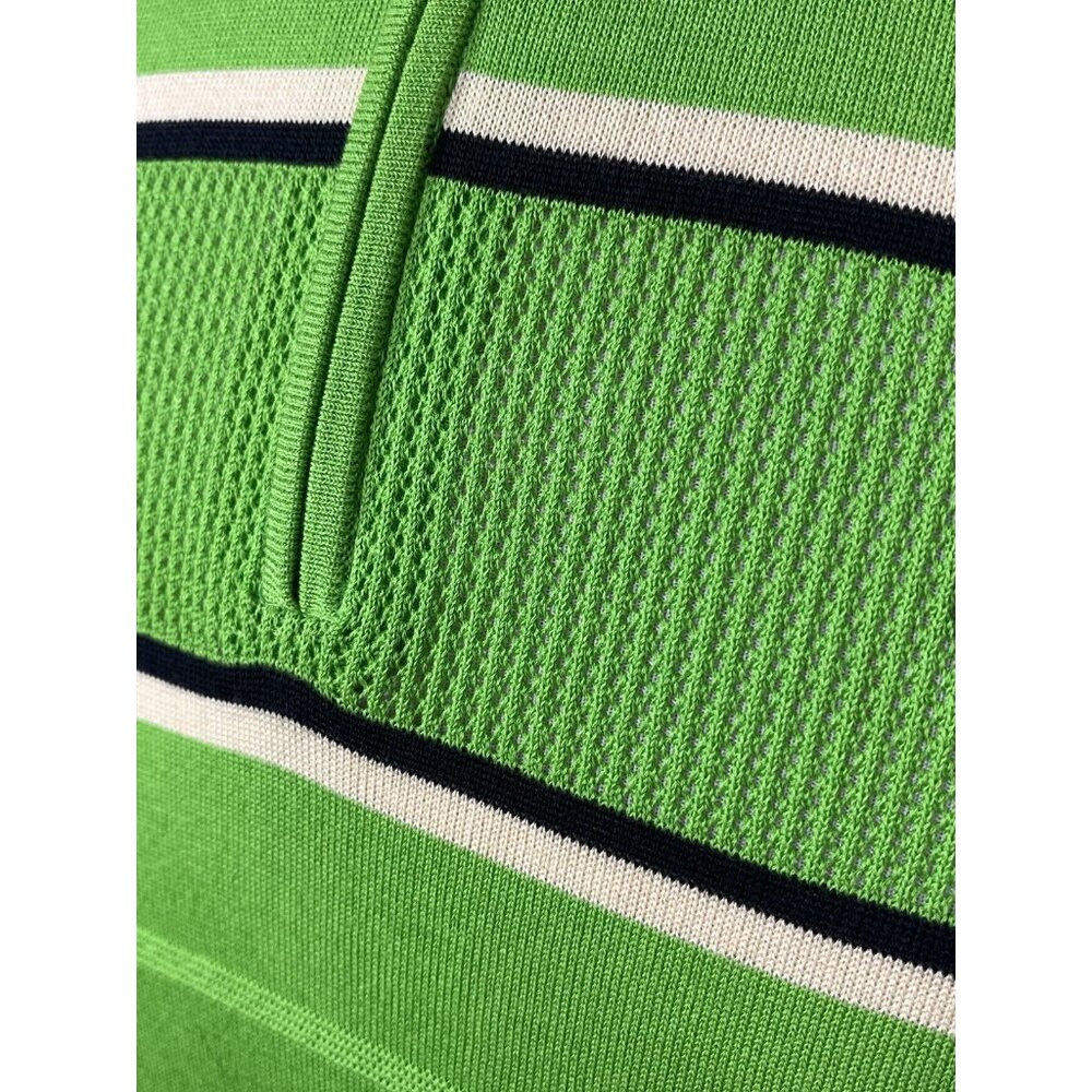 Men’s Size Medium PING Collection Golf Knit Shirt Neon Green Mr Ping Man Logo - Picture 5 of 15